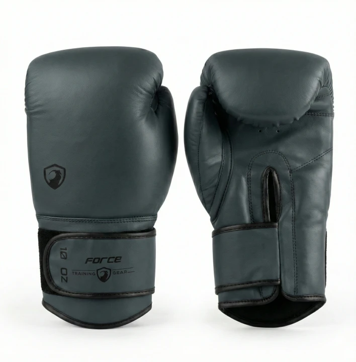 Rękawice bokserskie ze skóry naturalnej morskie - force