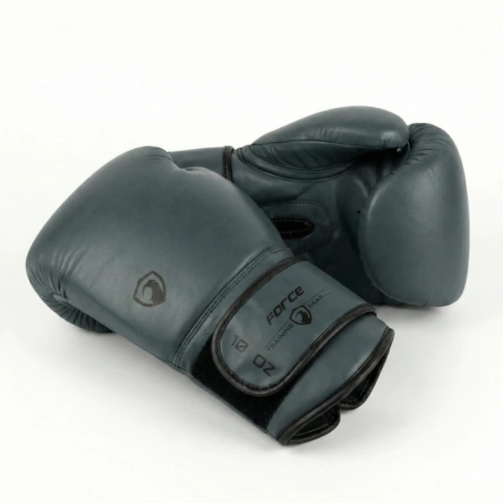 Rękawice bokserskie ze skóry naturalnej morskie - force